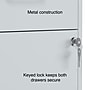 Staples 2-Drawer Mobile Vertical File Cabinet, Letter Size, Lockable, 26.3"H x 14.3"W x 18.9"D, Gray (ST60053-CC)~#|#~s1212847_sc7
