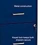 Staples 2-Drawer Mobile Vertical File Cabinet, Letter Size, Lockable, 26.3"H x 14.3"W x 18.9"D, Blue (ST60052-CC)~#|#~s1212869_sc7