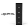 Staples 4-Drawer Vertical File Cabinet, Letter Size, Lockable, 45.8"H x 14.3"W x 18.9"D, Black (ST52152-CC)~#|#~s1212871_sc7