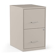 Staples 2-Drawer Light Duty Vertical File Cabinet, Locking, Letter, Putty, 18"D (52150)
