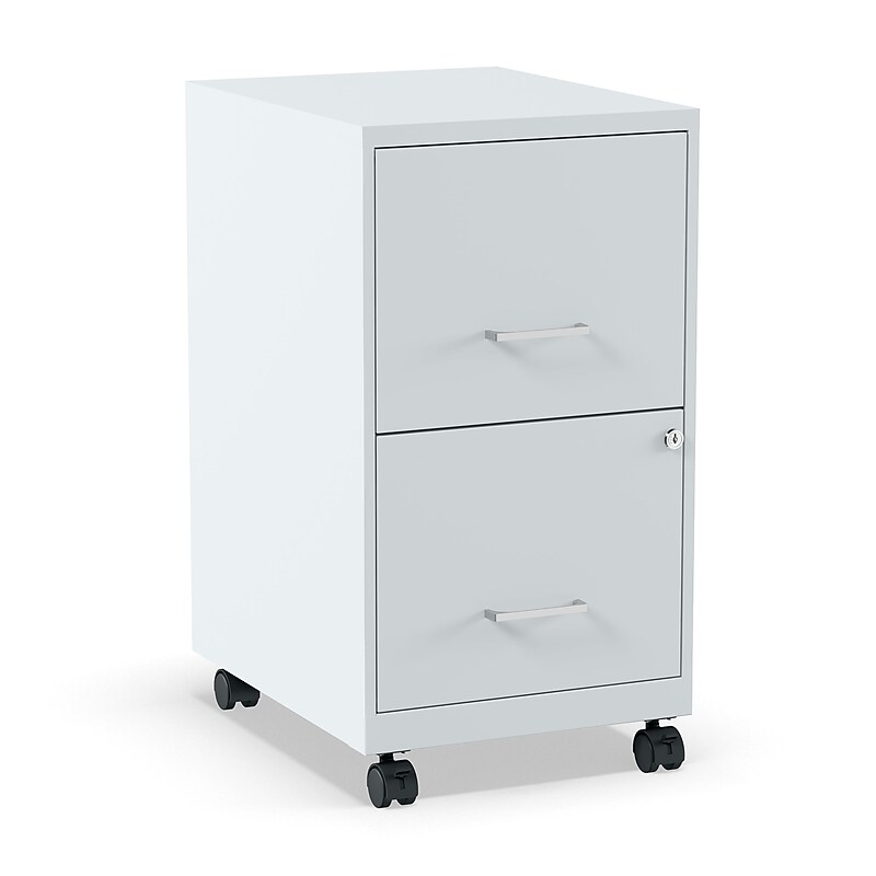 Staples 2-Drawer Mobile Vertical File Cabinet, Letter Size, Lockable, 26.3"H x 14.3"W x 18.9"D, Gray (ST60053-CC) image 1