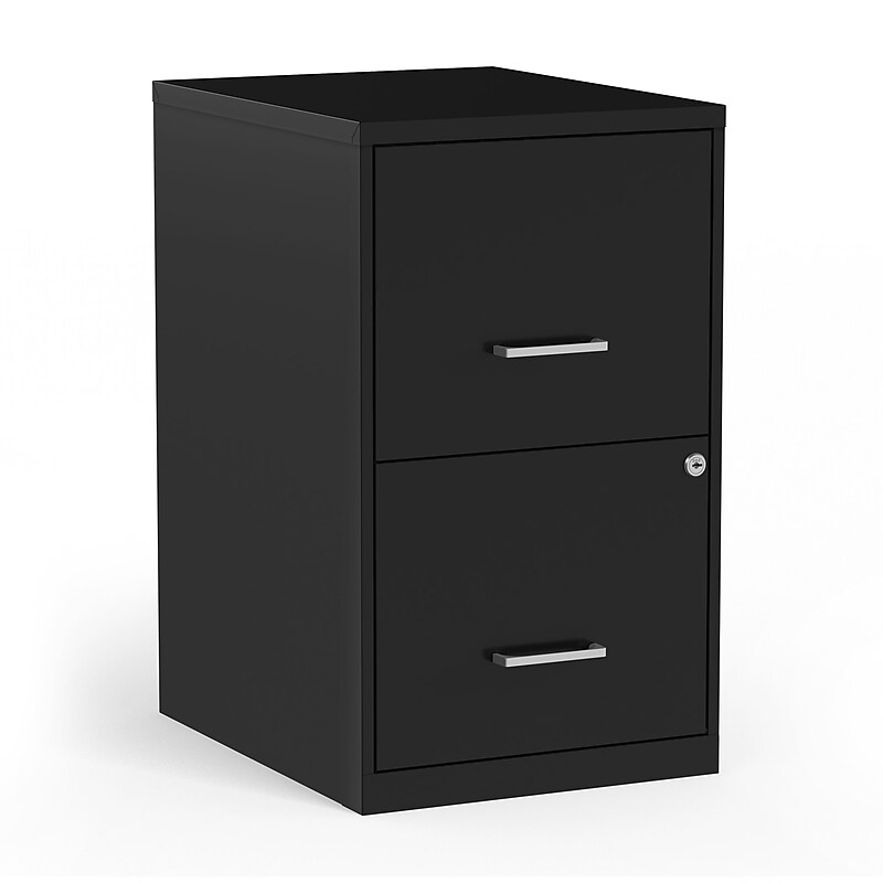 Staples 2-Drawer Vertical File Cabinet, Letter Size, Lockable, 24.1"H x 14.3"W x 18"D, Black (ST52149-CC) image 1