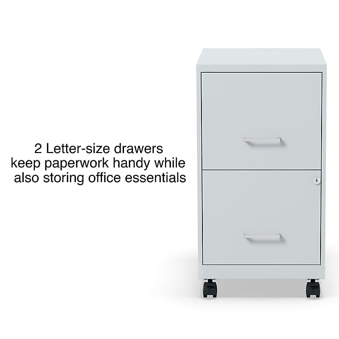 Staples 2-Drawer Mobile Vertical File Cabinet, Letter Size