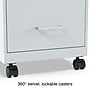 Staples 2-Drawer Mobile Vertical File Cabinet, Letter Size, Lockable, 26.3"H x 14.3"W x 18.9"D, Gray (ST60053-CC)~#|#~s1212913_sc7