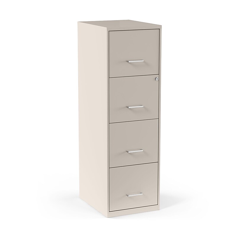 Staples 4-Drawer Light Duty Vertical File Cabinet, Locking, Letter, Putty, 18"D (52147) image 1