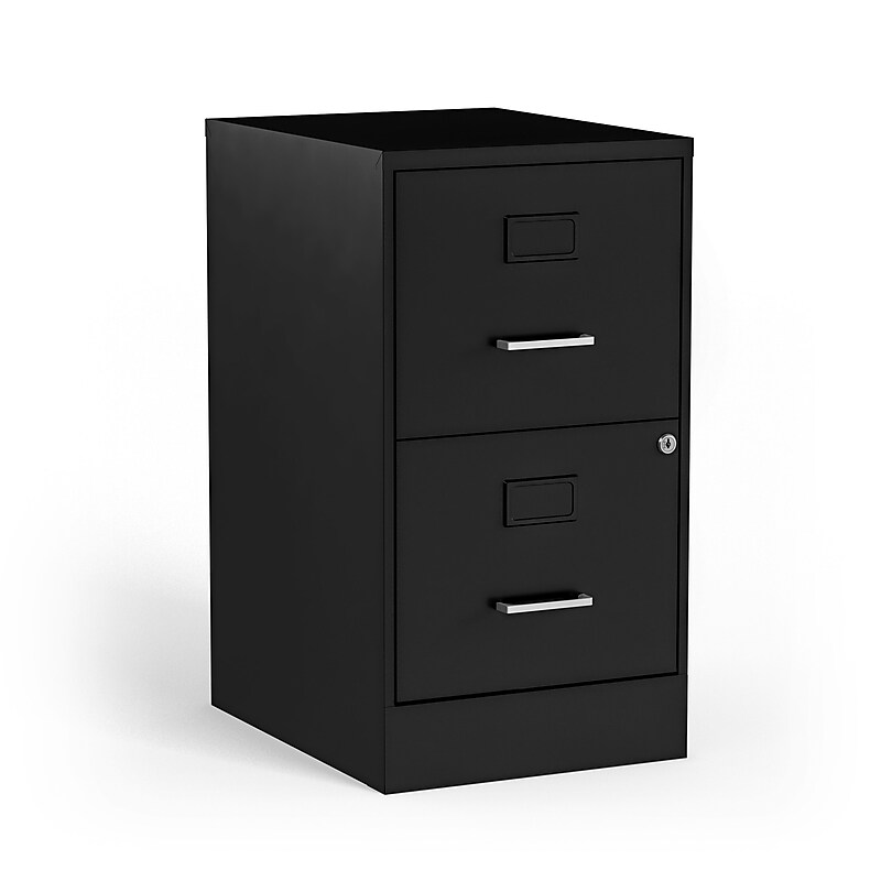 Staples 2-Drawer Light Duty Vertical File Cabinet, Locking, Letter, Black, 18"D (52142) image 1
