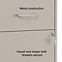 Staples 2-Drawer Light Duty Vertical File Cabinet, Locking, Letter, Putty, 22"D (52146)~#|#~s1212929_sc7