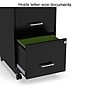 Staples 2-Drawer Mobile Vertical File Cabinet, Letter Size, Lockable, 26.3"H x 14.3"W x 18.9"D, Black (ST52145-CC)~#|#~s1212930_sc7