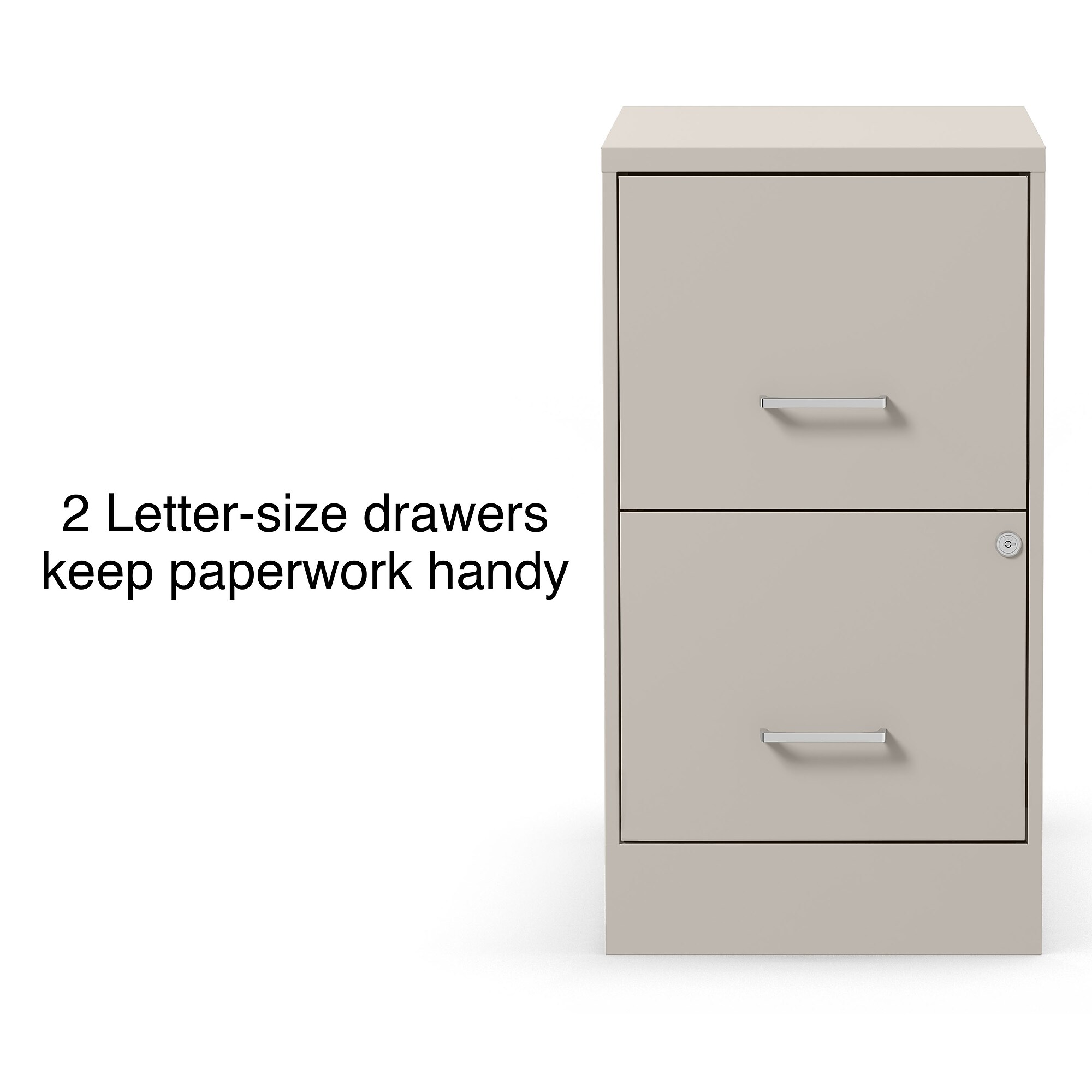 Staples 2-Drawer Light Duty Vertical File Cabinet, Locking, Letter, Putty, 22″D (52146) Sansujyuku sansujyuku.com
