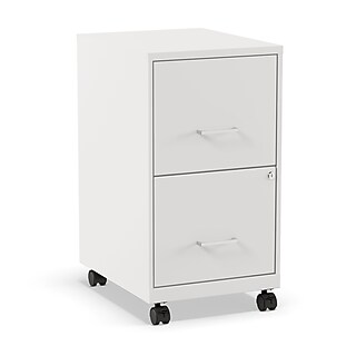 Space Solutions - 4 Drawer Fully Assembled Vertical Steel File Cabinet, Home & Small Office E, Letter-Size, Locking, Pearl White