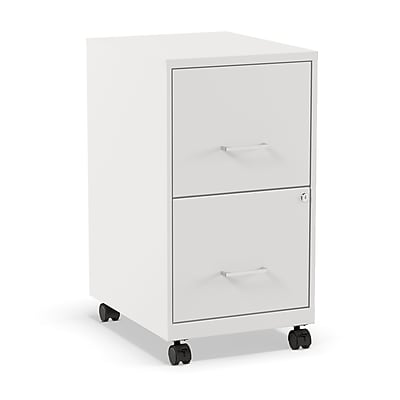 STAPLES 2-Drawer Vertical File Cabinet, Letter Size Documents, Lockable & Mobile, 18.9″ D x 14.3″ W x 26.3″ H, White Simolary simolary.com
