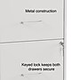 Staples 2-Drawer Mobile Vertical File Cabinet, Letter Size, Lockable, 26.3"H x 14.3"W x 18.9"D, White (ST52155-CC)~#|#~s1212967_sc7