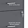 Staples 4-Drawer Vertical File Cabinet, Letter Size, Lockable, 45.8"H x 14.3"W x 18.9"D, Charcoal (ST52148-CC)~#|#~s1212973_sc7