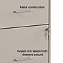 Staples 2-Drawer Vertical File Cabinet, Letter Size, Lockable, 24.1"H x 14.3"W x 18"D, Putty (ST52150-CC)~#|#~s1212975_sc7
