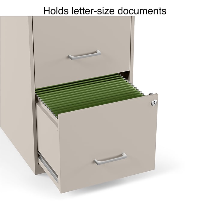 Staples 2-Drawer Vertical File Cabinet, Letter Size, Lockable