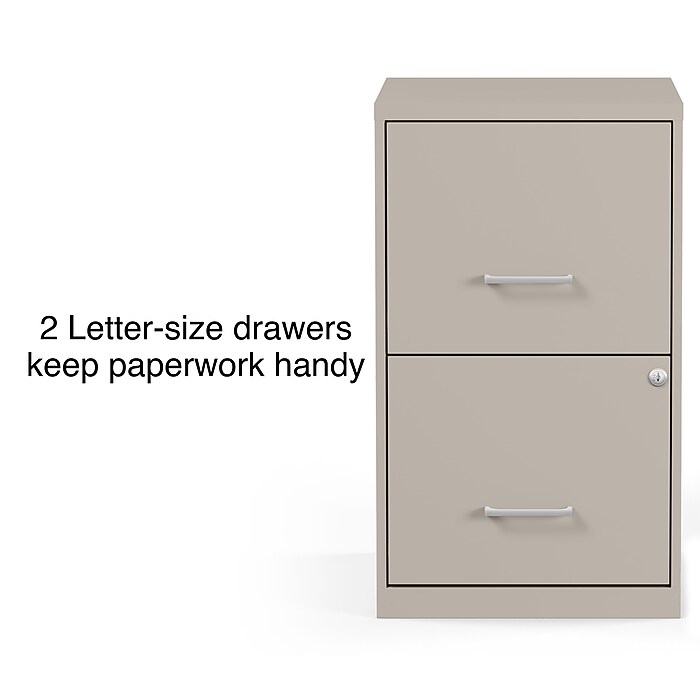 Staples 2-Drawer Vertical File Cabinet, Letter Size, Lockable
