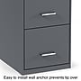 Staples 4-Drawer Vertical File Cabinet, Letter Size, Lockable, 45.8"H x 14.3"W x 18.9"D, Charcoal (ST52148-CC)~#|#~s1212980_sc7