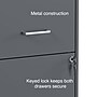Staples Light Duty 2-Drawer Mobile Vertical File Cabinet, Letter Size, Lockable, 24.1"H x 14.3"W x 18"D, Charcoal (ST52143-CC)~#|#~s1212981_sc7