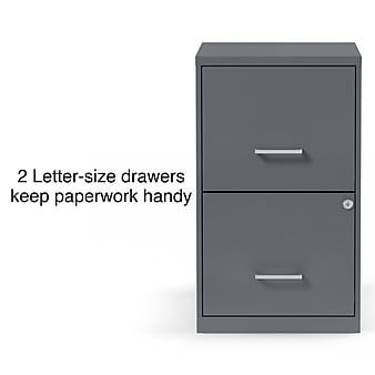 Staples 2 Drawer Vertical File Cabinet, Locking, Letter, Graphite, 18''D (14443/17783)