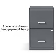 Staples 2 Drawer Vertical File Cabinet, Locking, Letter, Graphite, 18''D (14443/17783)