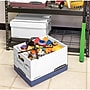 Bankers Box R-Kive Heavy Duty 60% Recycled FastFold Corrugated File Box Lift Off Lid, Letter/Legal Size, White/Blue, 20/Carton~#|#~s1213041_sc7
