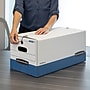 Bankers Box Liberty Heavy-Duty Corrugated File Storage Boxes, String & Button, Letter Size, White/Blue, 12/Carton (00011)~#|#~s1213049_sc7