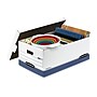 Bankers Box Medium-Duty FastFold Corrugated File Storage Boxes, 24" Lift-Off Lid, Legal Size, White/Blue, 12/Carton (00702)~#|#~s1213051_sc7