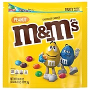 M&M'S Peanut Chocolate Candy, 38 oz Party Size Resealable Bag (MMM55116)