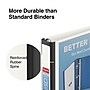 Staples Heavy Duty 1" 3-Ring Better Binder, D-Ring, White (ST55840-CC)~#|#~s1213900_sc7