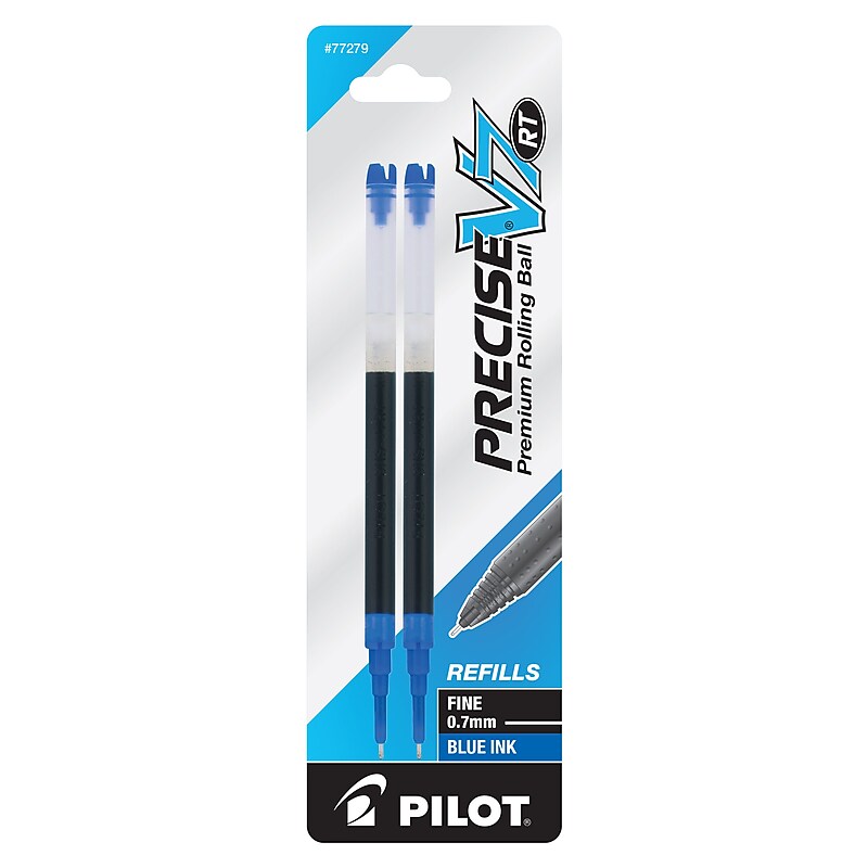 Pilot Precise V7 RT Rollerball Pen Refill, Fine Tip, Blue Ink, 2/Pack (77279) image 1