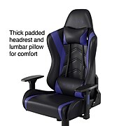 Staples Emerge Vartan Bonded Leather Gaming Chair, Blue/Black (53242)