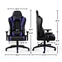 Staples Emerge Vartan Bonded Leather Ergonomic Gaming Chair, Black/Blue (53242V)~#|#~s1214378_sc7