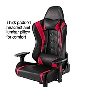 Staples Emerge Vartan Bonded Leather Gaming Chair, Red/Black (53241)