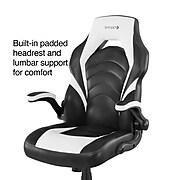 Staples Emerge Vortex Bonded Leather Gaming Chair, Black and White (55172)