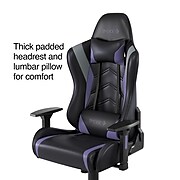 Staples Emerge Vartan Bonded Leather Gaming Chair, Purple/Black (59259)