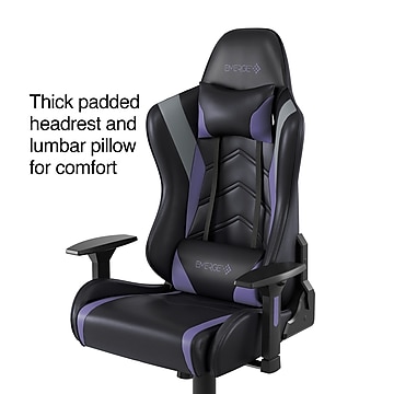 Emerge Vartan Bonded Leather Gaming Chair, Black/Purple (59259)