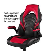 Staples Emerge Vortex Bonded Leather Gaming Chair, Black and Red (51465-CC)