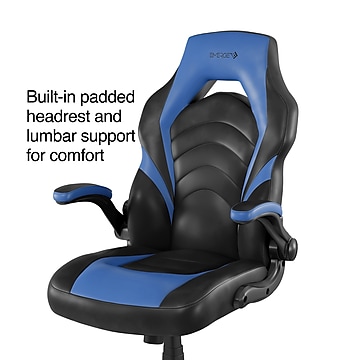 Staples Emerge Vortex Bonded Leather Gaming Chair, Black and Blue (51464-CC)