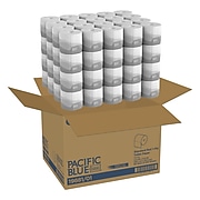 Pacific Blue Basic 1-Ply Inner Wrapped Embossed Toilet Paper by GP PRO, White, 550 Sheets/Roll, 80 Rolls/Case (19881/01)