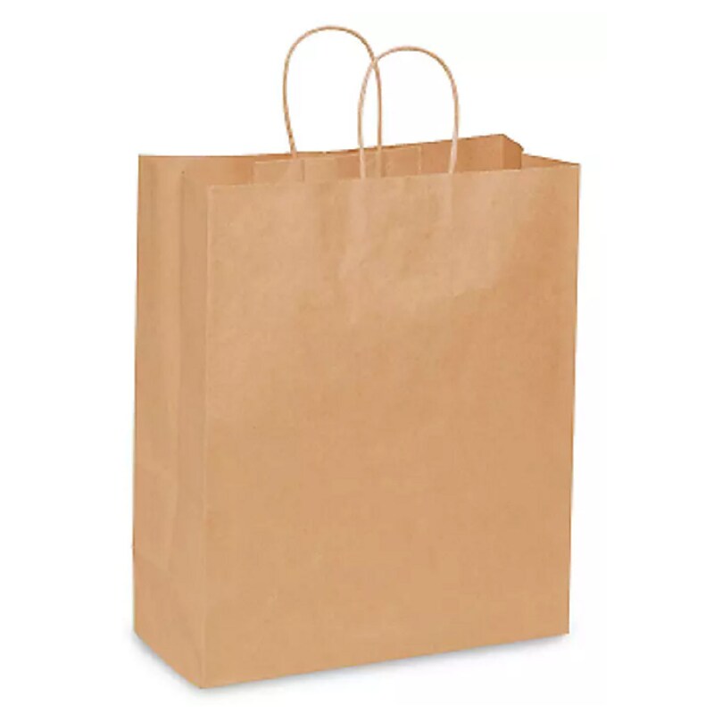 Kraft Paper Shopping Bags 13x6x15.75 image 1
