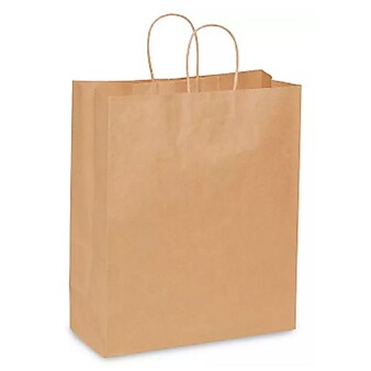 Staples Kraft Paper Shopping Bags 13x6x15.75