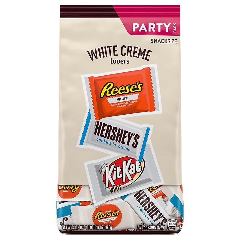 Hershey's White Crème Lovers Snack Size Reese's, Hershey's & KitKat White Chocolate Candy Bars, 31.6 oz. (246-00353) image 1