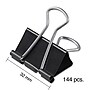 Staples Medium Binder Clips, 0.63" Capacity, Black, 144 Clips/Pack (ST32003/32003)~#|#~s1215130_sc7