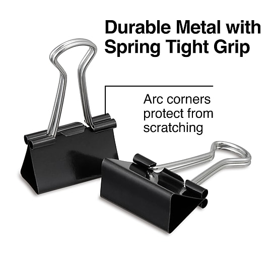 Staples Binder Clips, Assorted Sizes, Black, 60 Pack - Mixed Small & Medium Clips for Filing, Organizing & Office Use~#|#~s1215137_sc7