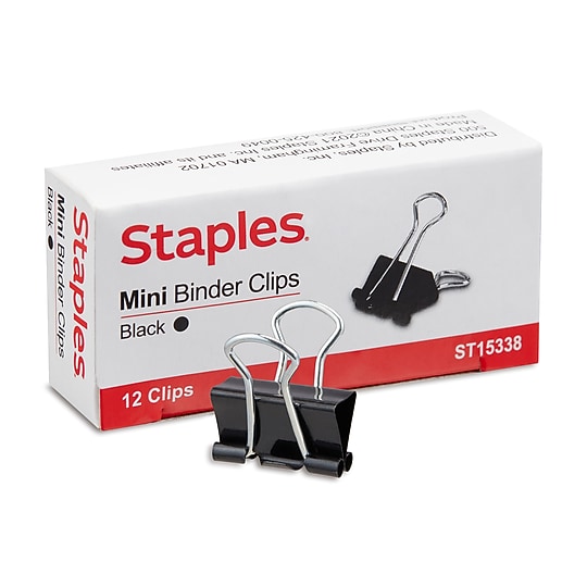 Staples Mini Binder Clips, 0.25" Capacity, Black, 144 Pack – Extra‑Small Clips for Receipts, Labels & Paper Sorting~#|#~s1215147_sc7