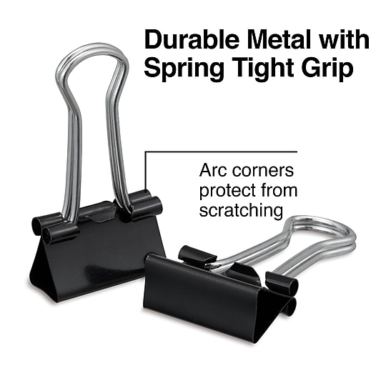 Staples Binder Clips, Small Size, 0.38" Capacity, Black, 40 Pack – Everyday Clips for Paper Stacks & Office Organization~#|#~s1215151_sc7