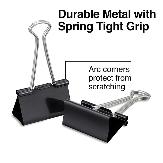 Staples Large Binder Clips, 1" Capacity, Black, 12 Clips/Pack (10669-CC)~#|#~s1215160_sc7