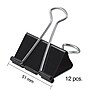 Staples Large Binder Clips, 1" Capacity, Black, 12 Clips/Pack (10669-CC)~#|#~s1215164_sc7