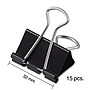 Staples Medium Binder Clips, Black, 15 Clips/Pack (20909)~#|#~s1215175_sc7