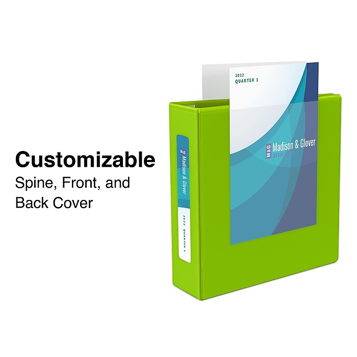 Staples Heavy Duty 2-Inch 3-Ring View Binder - Chartreuse 500 Sheet Capacity With D-Rings